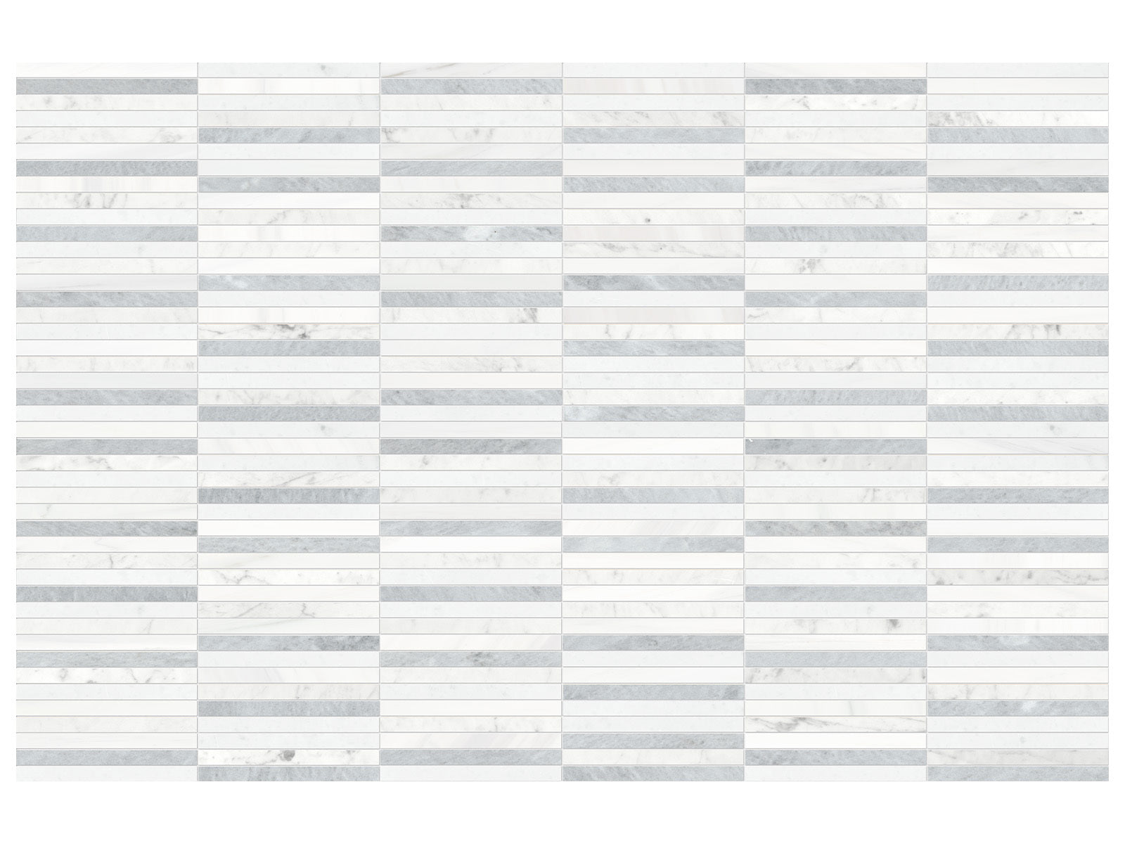 Anatolia - Utopio - Polar - Mosaïque Stacked en pierre naturelle adoucie 29,6 x 30 cm (11,65 x 11,81 po)