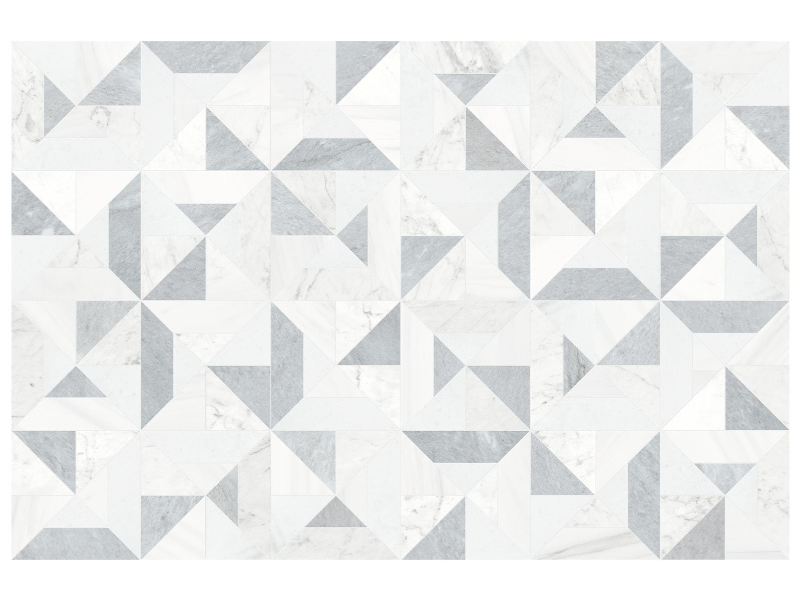 Anatolia - Utopio - Polar - Mosaïque Tria en pierre naturelle adoucie 40 x 40 cm (15,75 x 15,75 po)
