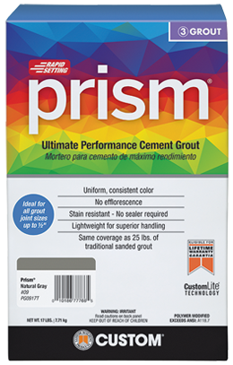 Custom Building Products - Coulis sablé Prism Couleur constante #145 Light Smoke 17 lb