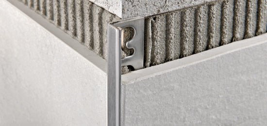Progress Profiles - Moulure décorative pour bordure de céramique Proterminal acier inoxydable poli (3 mm) 1/8" x 8' 10-5/16"