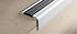 Progress Profiles - Nez de marche avec insert noir Proend INS aluminium anodisé argent (28 mm) 1-3/32" x 8' 10-5/16"