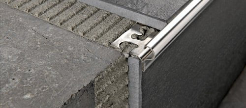 Progress Profiles - Nez de marche de céramique Prostyle acier inoxydable poli (10 mm) 3/8" x 8' 10-5/16"