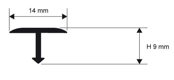 Progress Profiles - Profilé cache-joint Procover en aluminium poli argent 14 x 9 mm