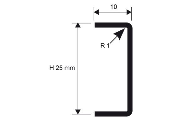 Progress Profiles - Profilé/listels décoratif Prolistel en acier inoxydable avec film protecteur 25 x 10 mm