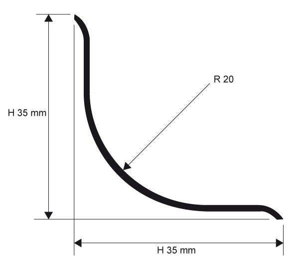 Progress Profiles - Raccord Proround avec film protecteur en acier inoxydable satiné 35 mm