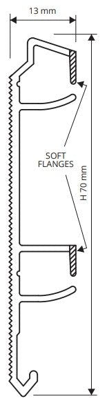 Progress Profiles - Support de plinthe pour Proskirting LED en PVC Coextrudé (70 mm) 2-3/4" x 1/2" x 6' 6-3/4"