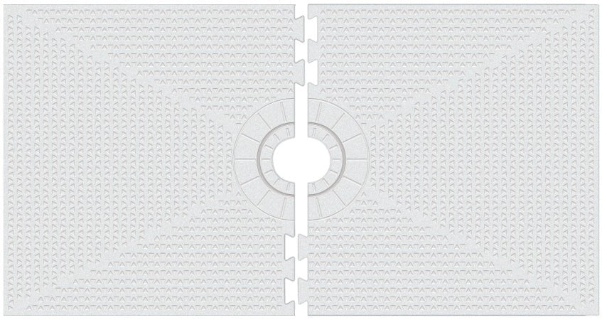 Prova - Base de  douche préfabriqué avec pente, drain central - 32" x 60"
