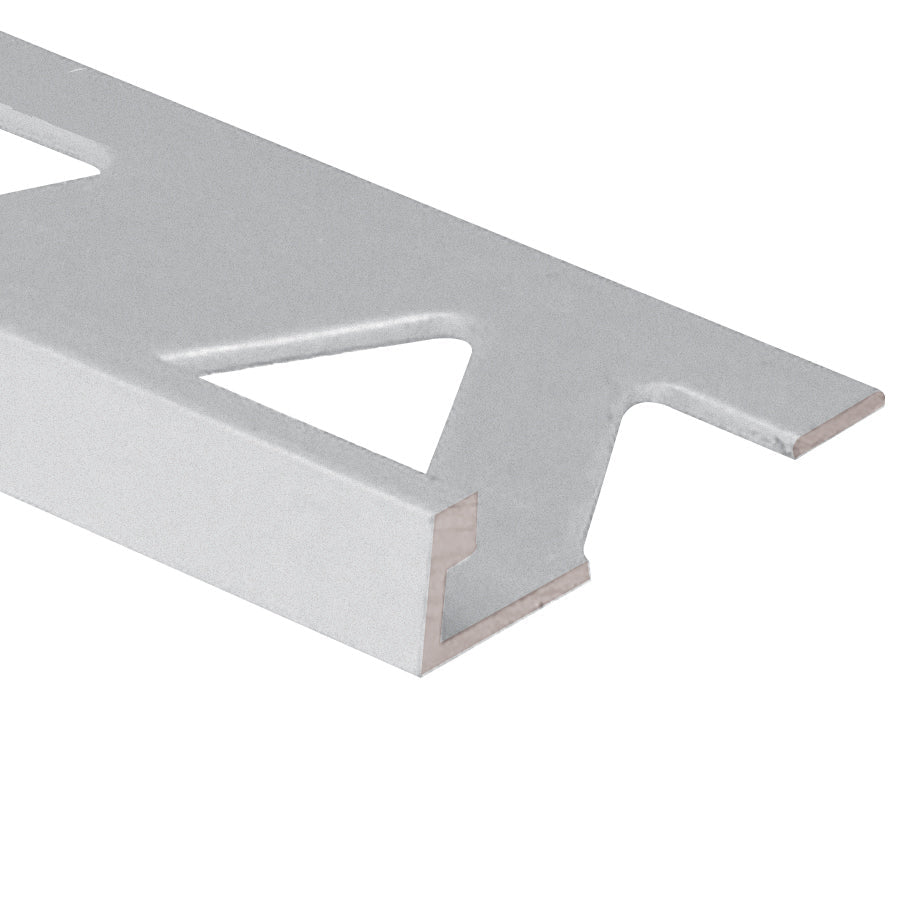 Prova - Bordure de tuile plate, Clair anodisé satiné - 5/8" x 8'