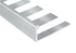 Prova - Bordure de tuile plate Contour Clair anodisé satiné 3/4" (19 mm) x 8'