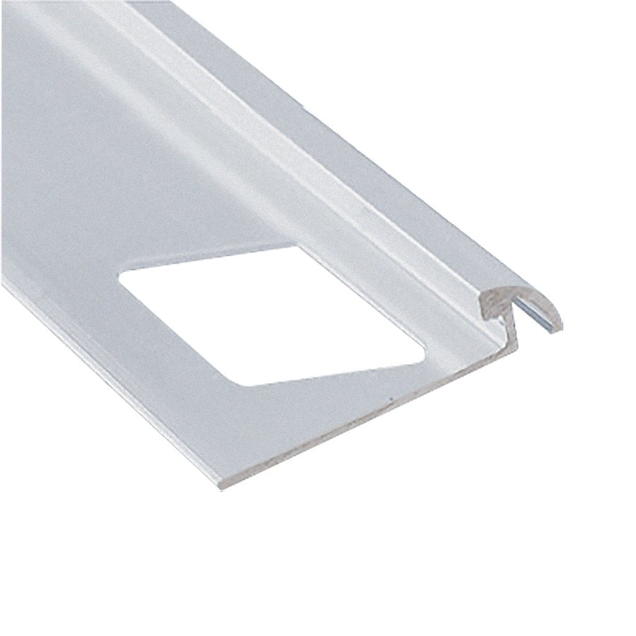 Prova - Bordure de tuile ronde, Clair anodisé satiné - 1/4" x 8'