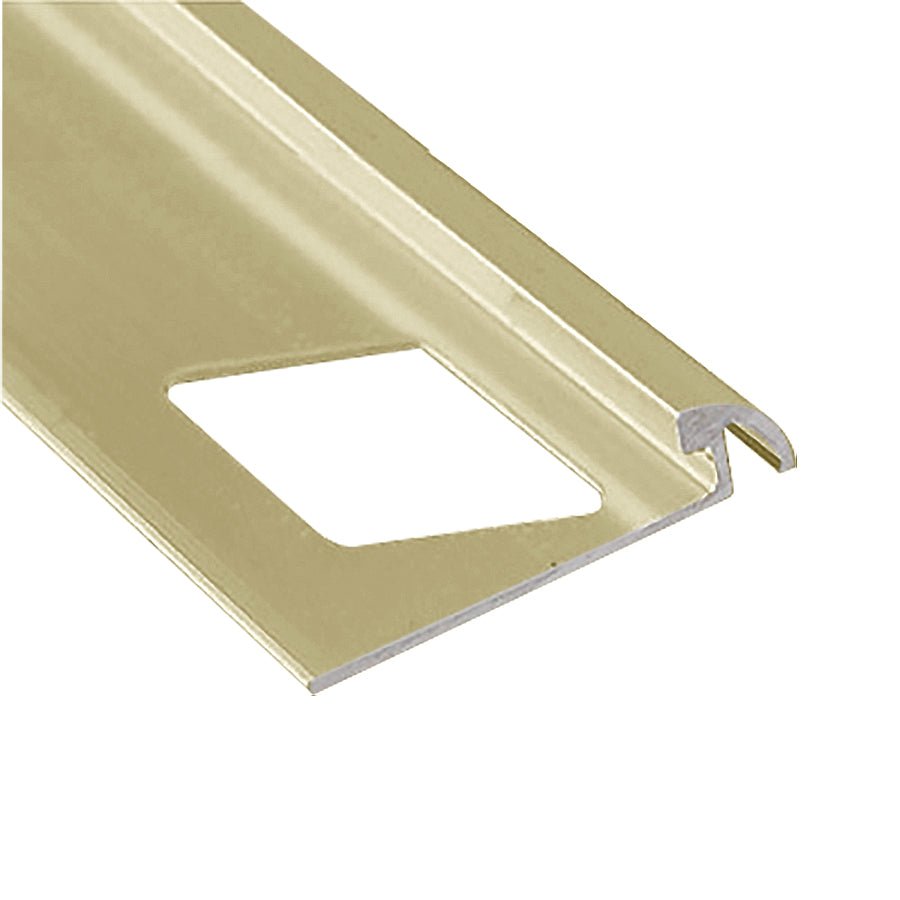 Prova - Bordure ronde pour carreaux en aluminium anodisé satin or 1/4" x 8'