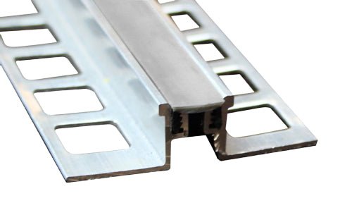 Prova - Joint de dilatation en aluminium à usage intensif, Finition d'usinage avec insertion en vinyle grise - 3/8" x 8'