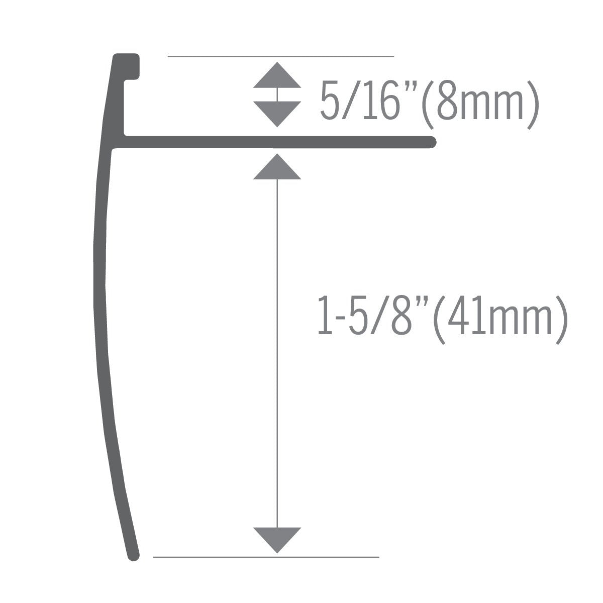Prova - Nez de marche pour tuiles et céramique en aluminium Or  martelé anodisé 5/16" x 12'