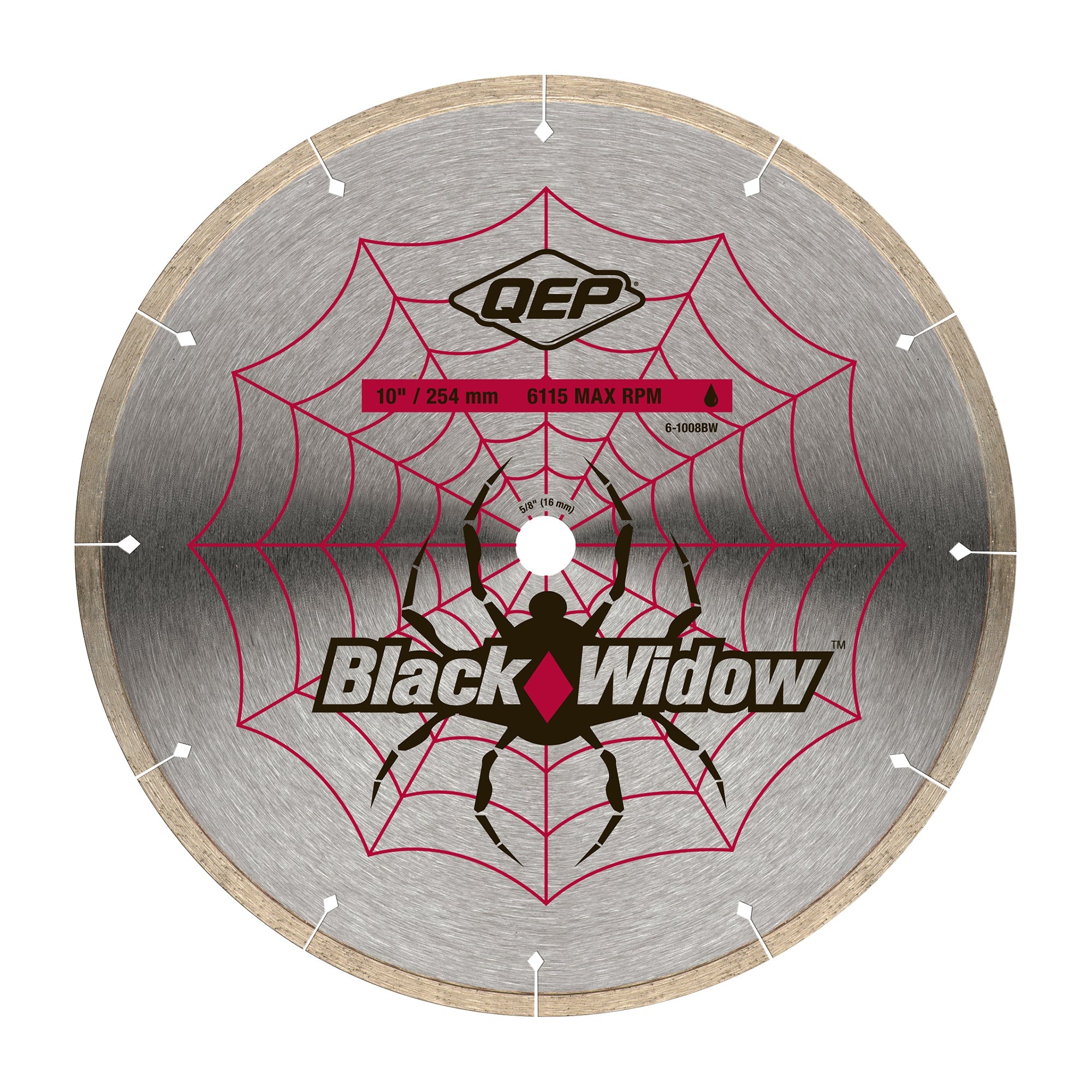 QEP - 10" Black Widow Premium, lame de scie diamantée à bord fin pour les coupes humides