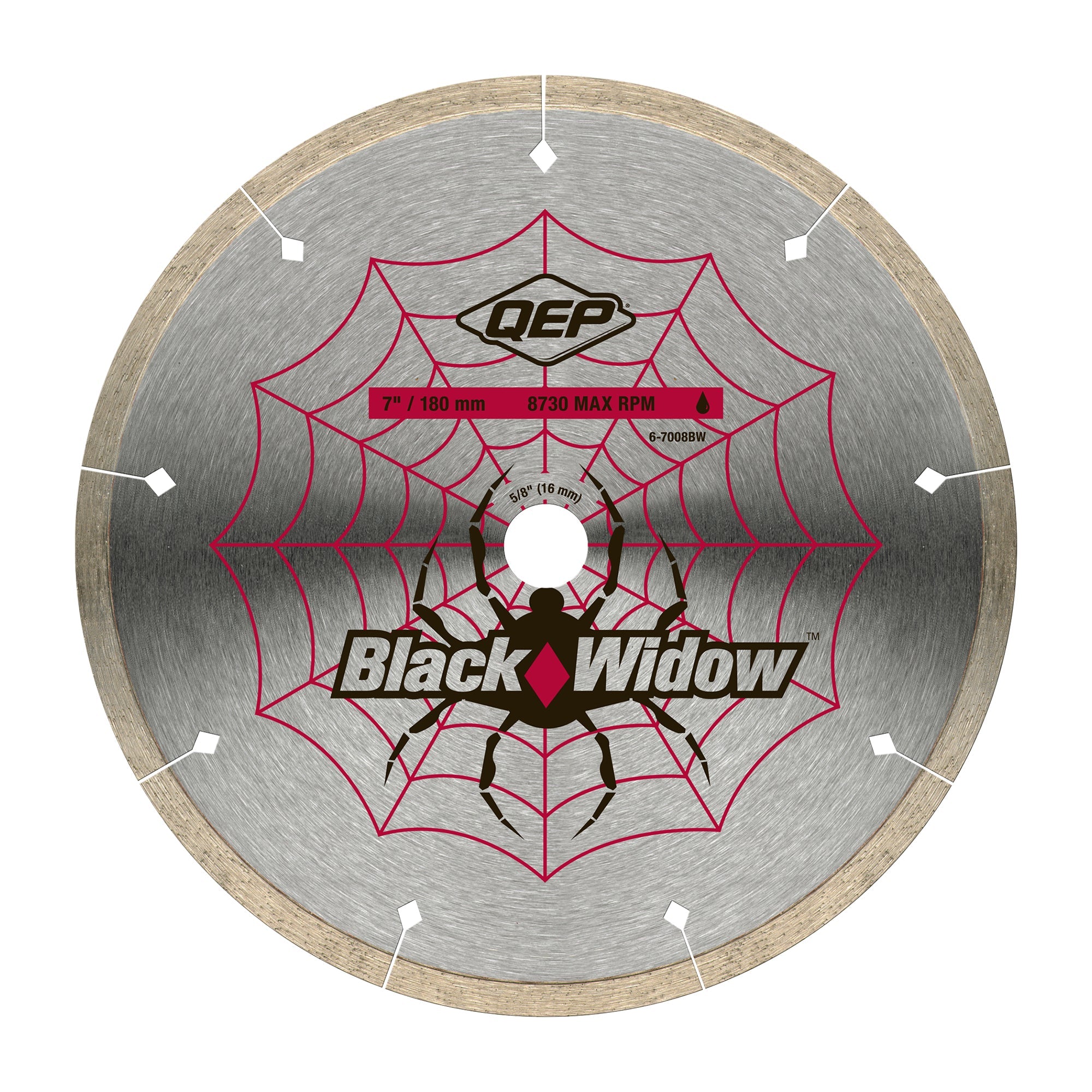 QEP - 7" Black Widow Premium, lame de scie diamantée à bord fin pour les coupes humides