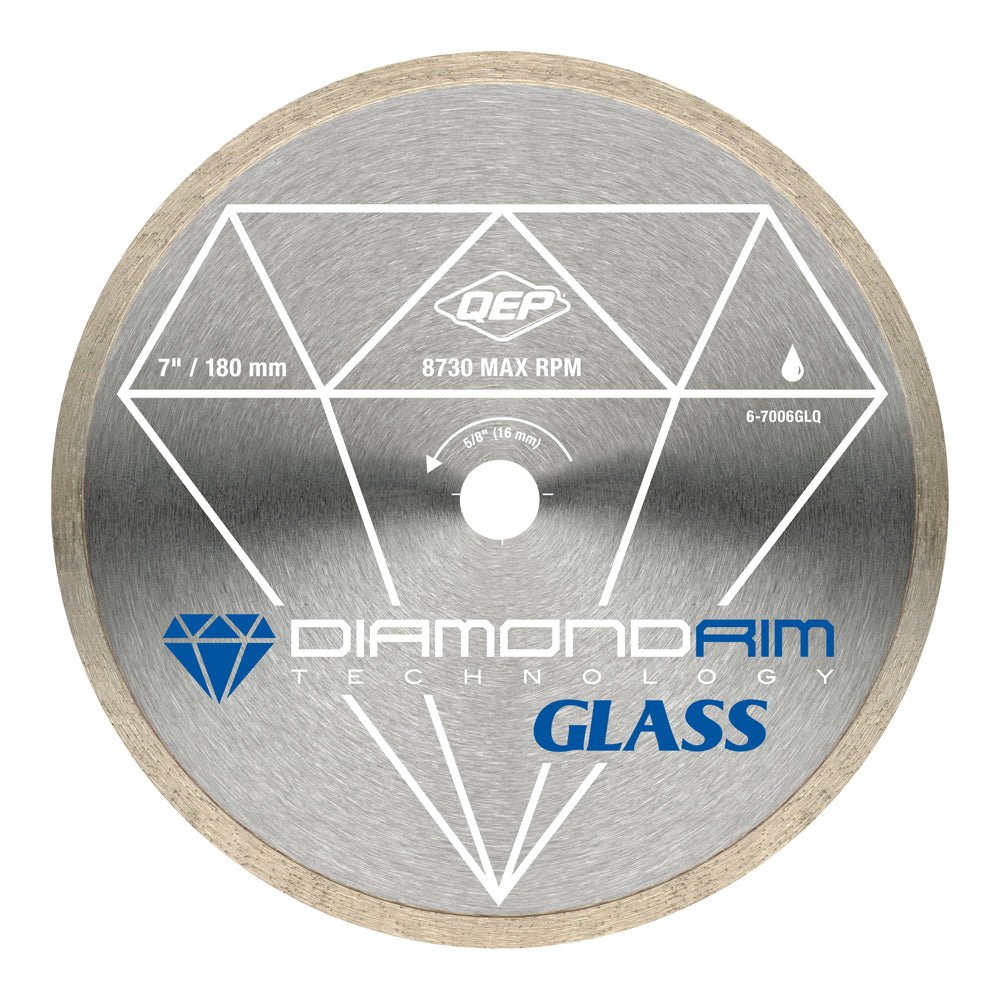 QEP - Lame diamantée pour scie à l'eau Continuous 7" pour carreaux de verre