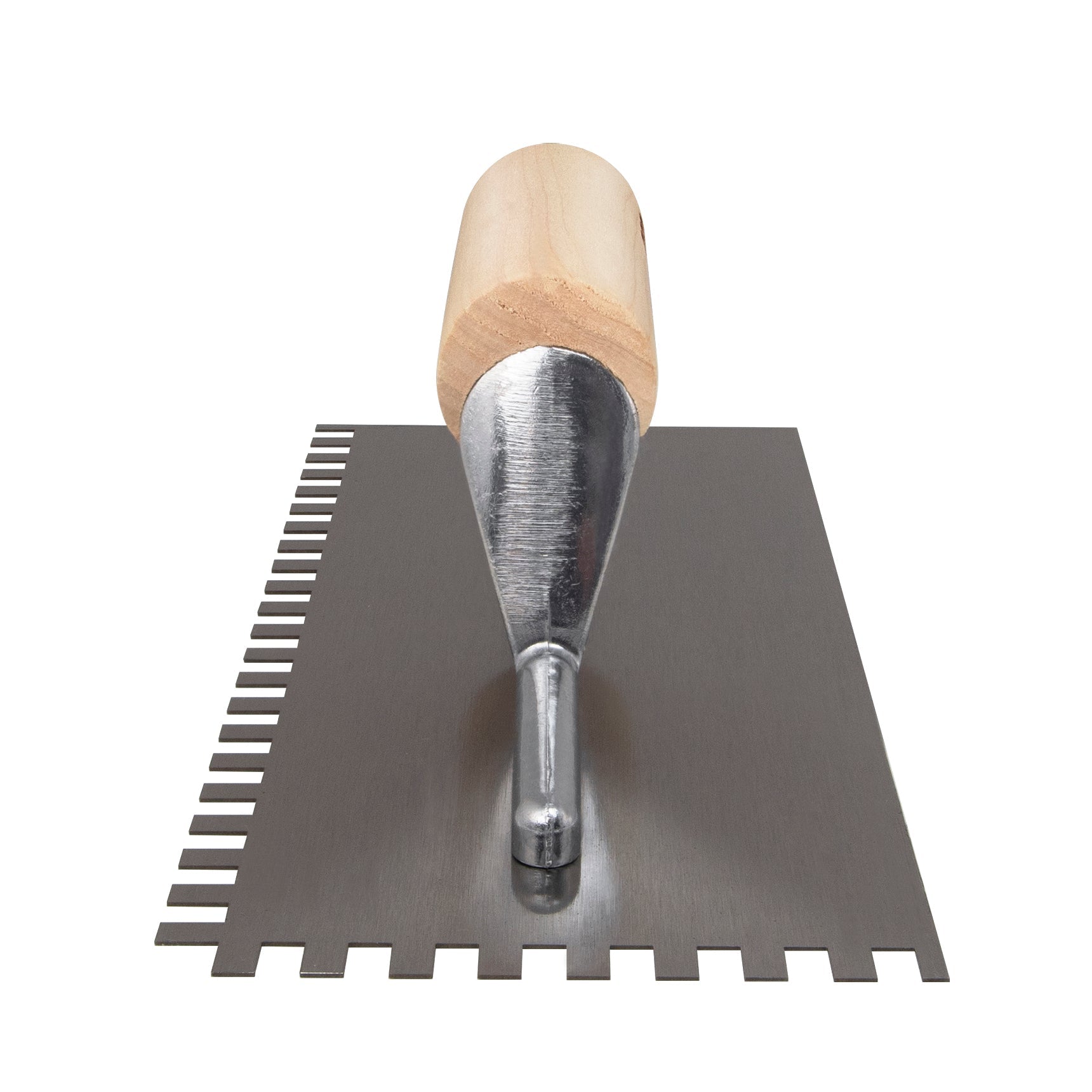 QEP - Truelle à parquet en acier au carbone traditionnel à encoches carrées 1/4" x 3/8" x 1/4" avec manche en bois