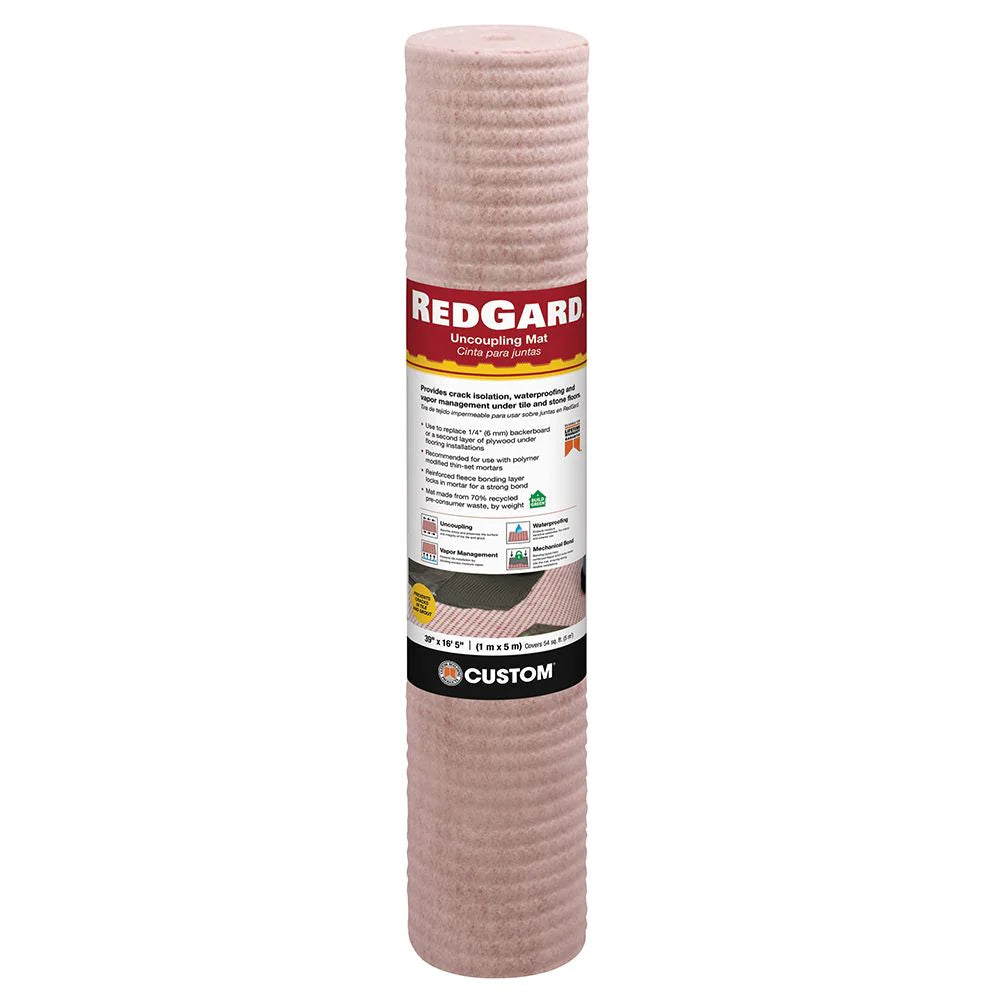 Custom Building Products - Membrane de découplage RedGard 39-3/8" x 16' 3" (54 pi²)