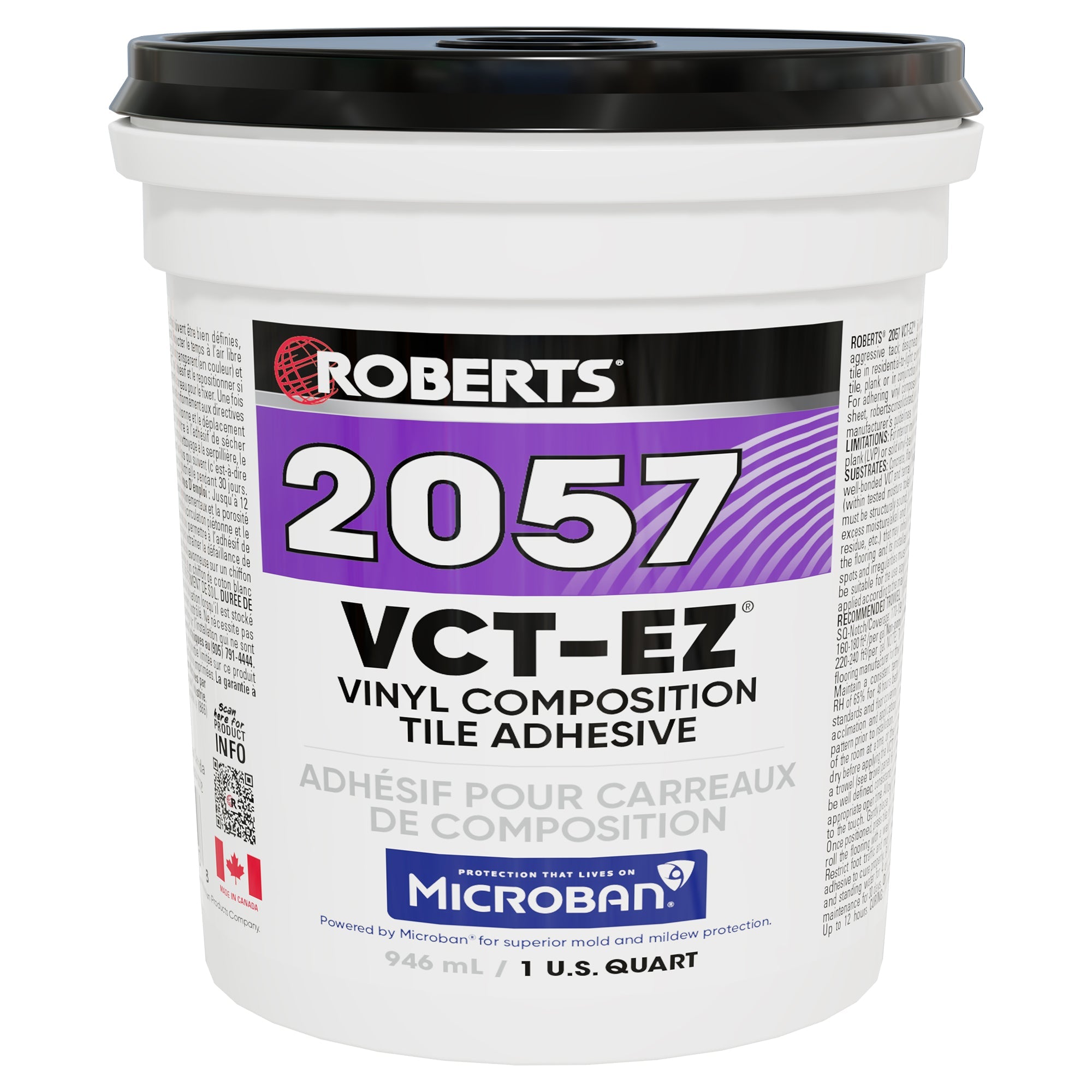 Roberts - Adhésif pour carreaux de composition vinyle - 1 Qt. (946 ml) ||2057RB001 - Ceramed