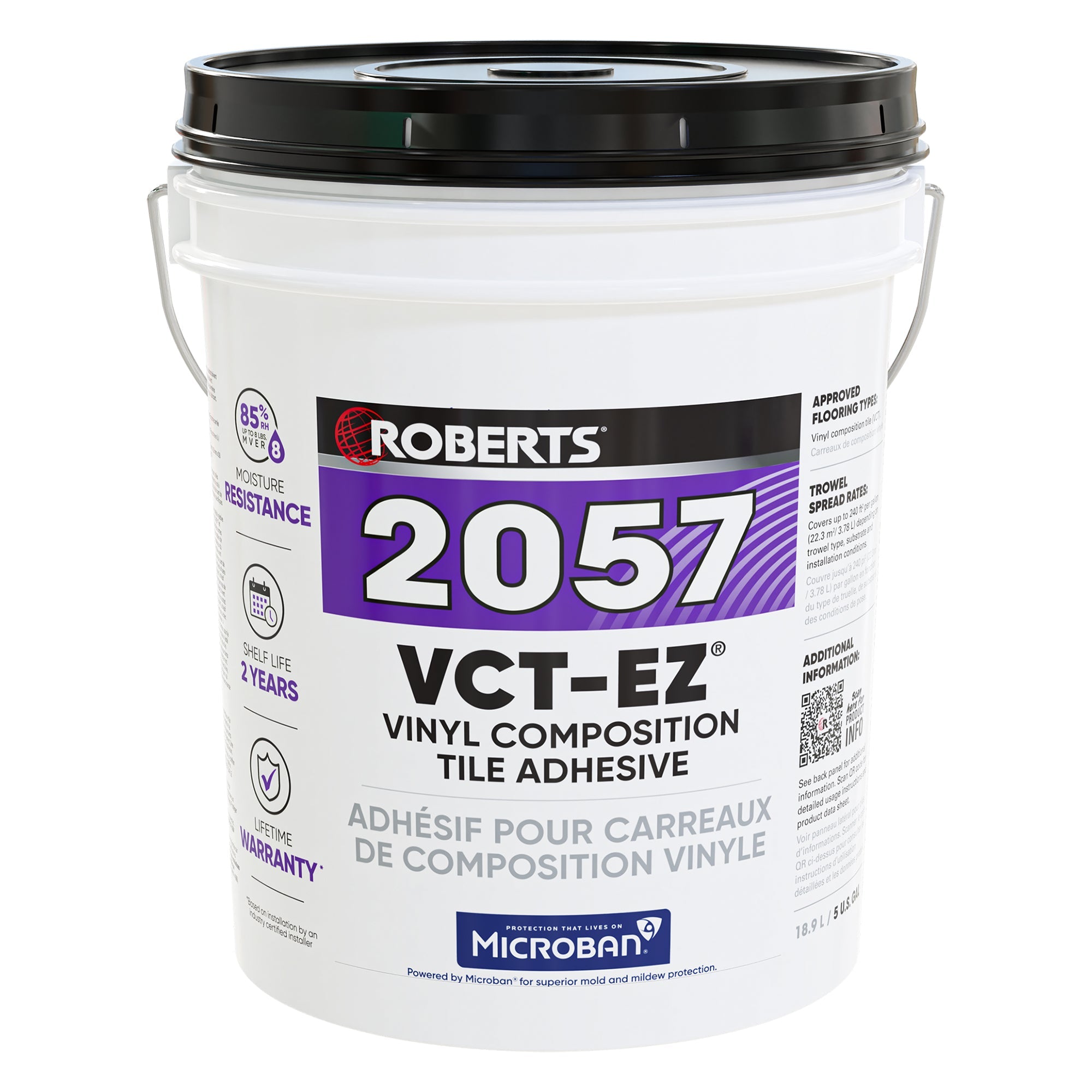 Roberts - Adhésif pour carreaux de composition vinyle - 5 gal. (18.9 L) ||2057RB020 - Ceramed