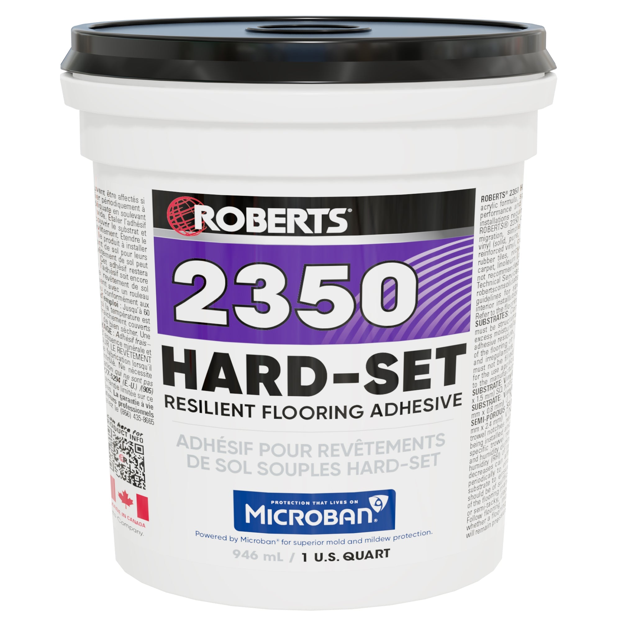 Roberts - Adhésif pour revêtement de sol souples HARD-SET 2350, 1 Qt. (946 ml) ||2350RB001 - Ceramed