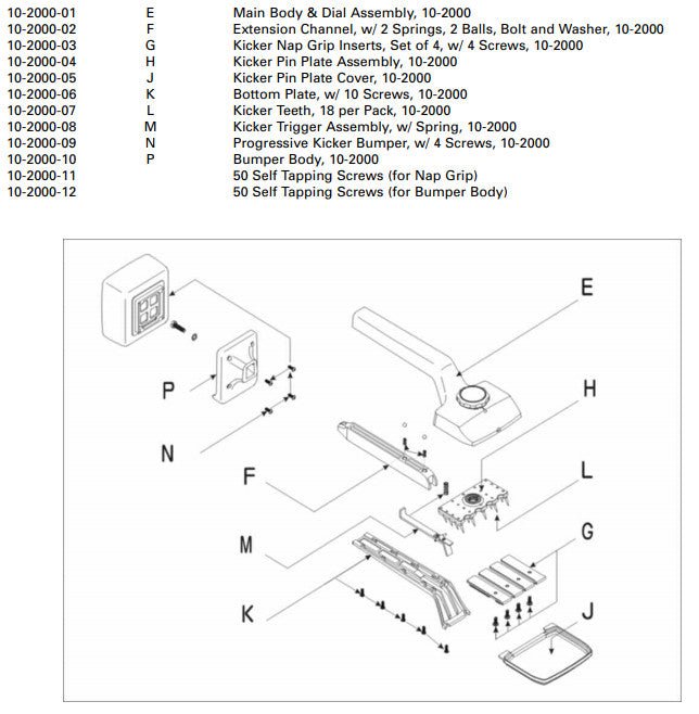 Roberts - Ensemble de gâchette pour kicker à genou avec ressort pour 10-2000 ||10-2000-08 - Ceramed