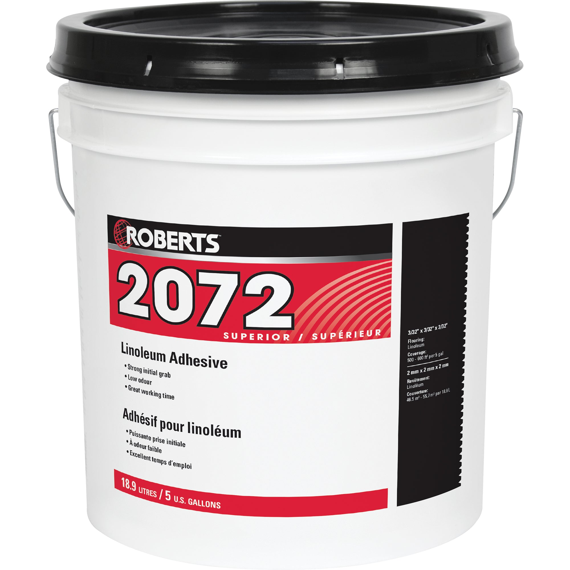 Roberts - Adhésif supérieur 2072 (3072) pour linoléum 5 gal