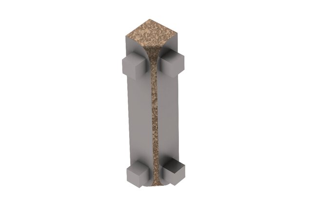 Schluter Systems - Rondec-CT Corner Int 90° 1/2 Alum Beige ||I90RC125TSB39