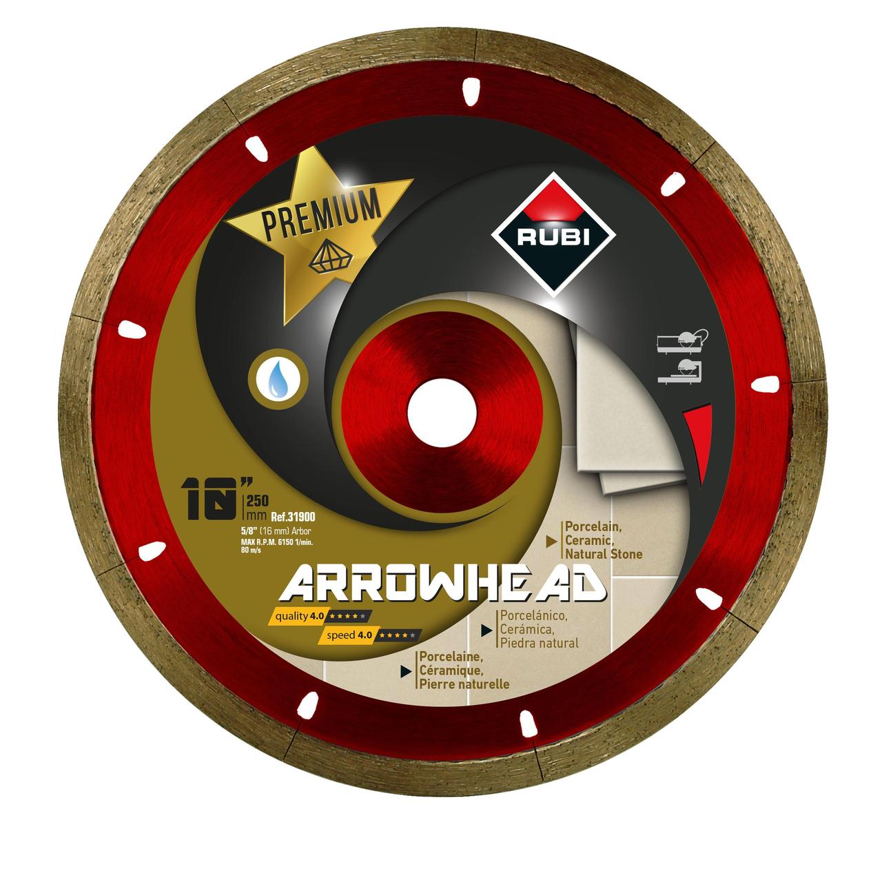 Rubi ARROWHEAD - Lame diamant coupe humide 10"