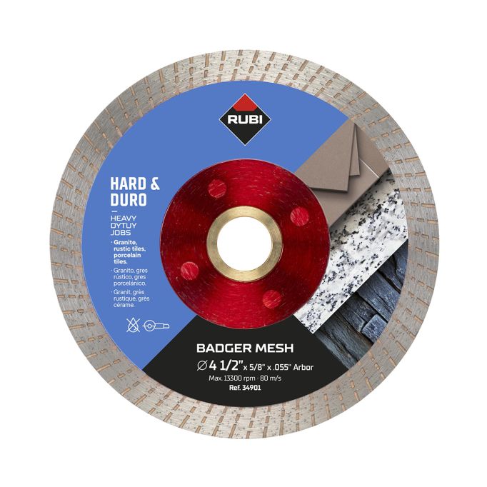 Rubi BADGER - Lame diamant coupe humide/sèche 4-1/2"