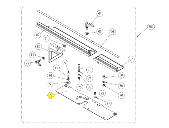 Rubi - Base de butée de table 500 pour DC-250 1200 V3 ENGR