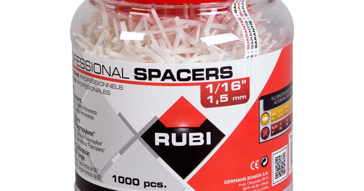 Rubi - 1/16 (1.5mm) T Tile Spacer 1000/Jar ||02715