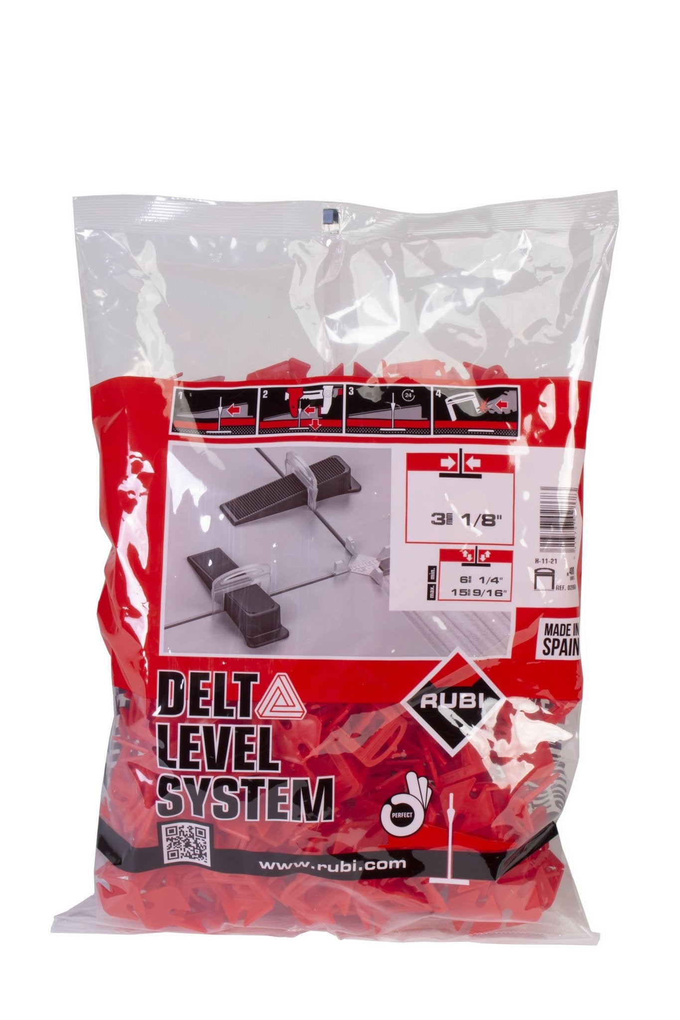 Rubi - Bandes pour système Delta Leveling System 3 mm / 5-15 mm (paquet de 400)