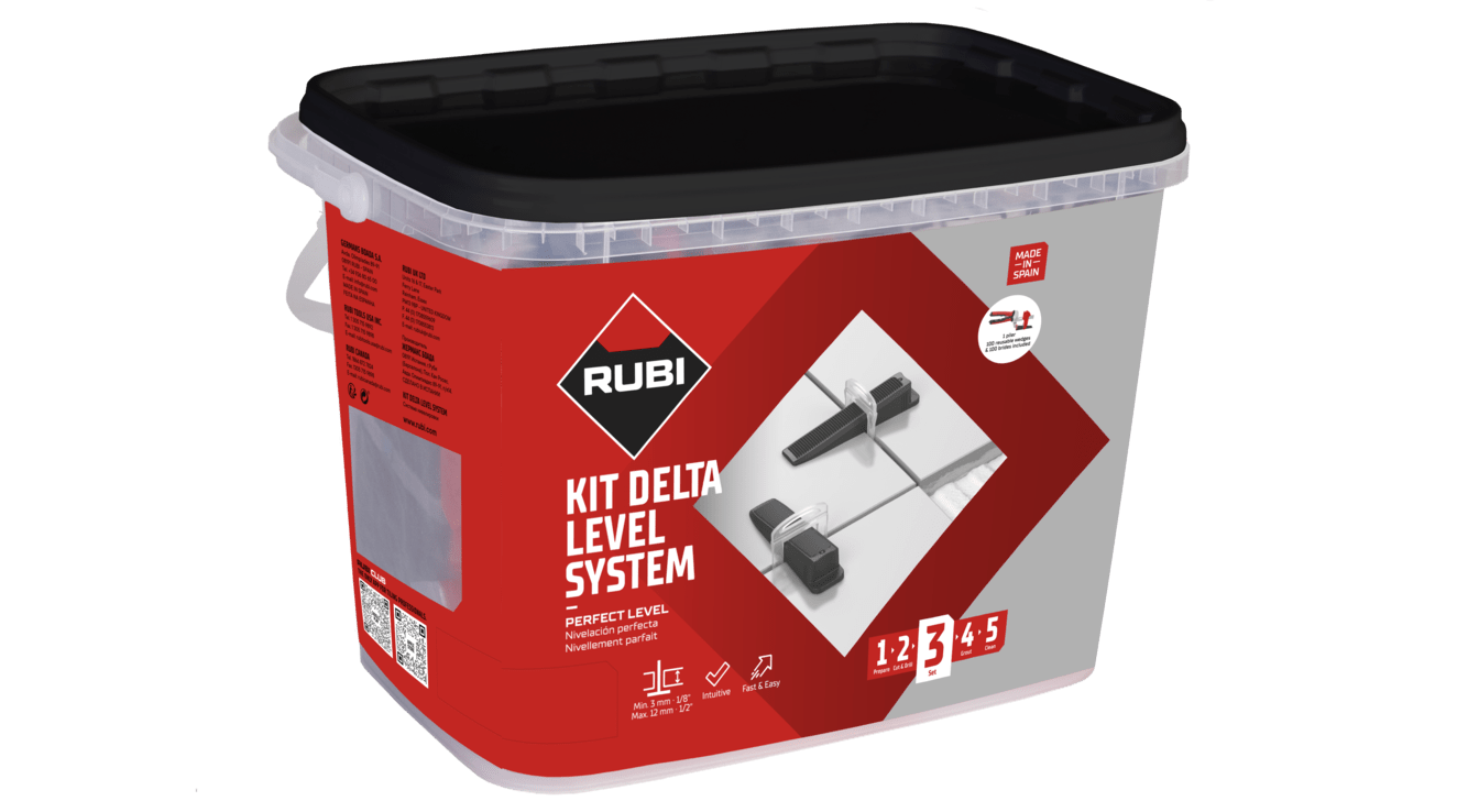 Rubi - Ensemle de système de mise à niveau de carreaux Delta V4 avec pinces, 100 clips 1/16" et 100 cales