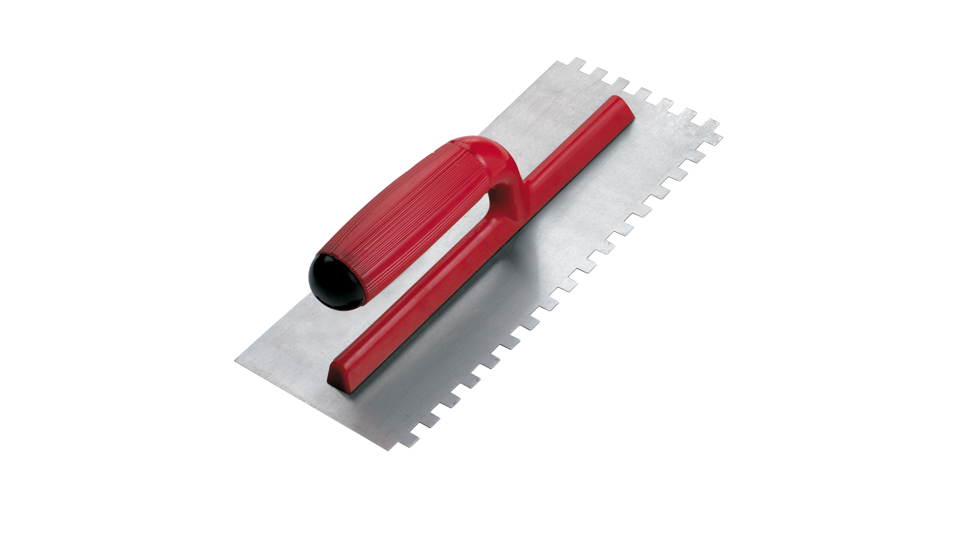Rubi - Truelle à dents carrées 4" x 11" en acier avec poignée ouverte bi-couleur en plastique 5/16" x 5/16"