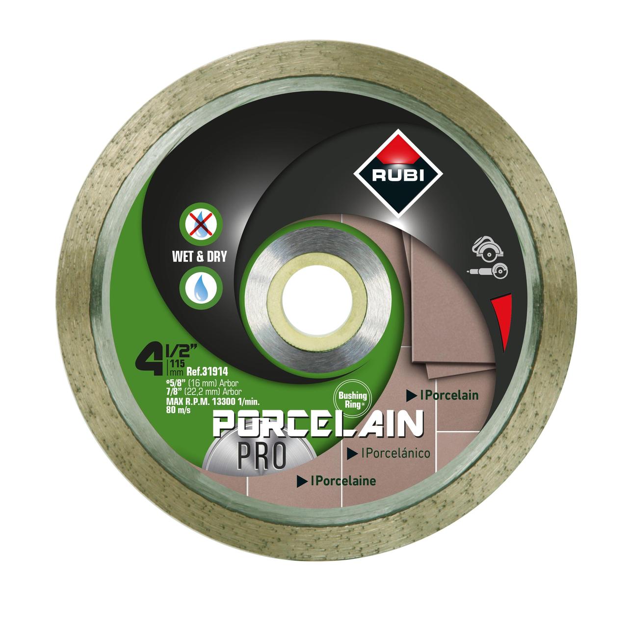 Rubi VIP - Disque diamant porcelaine coupe humide/sèche 4-1/2"