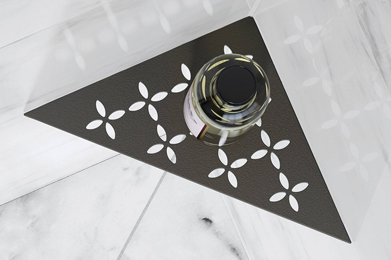 Schluter Systems - SHELF-E Triangle Corner Square Pewter ||SES1D3TSG