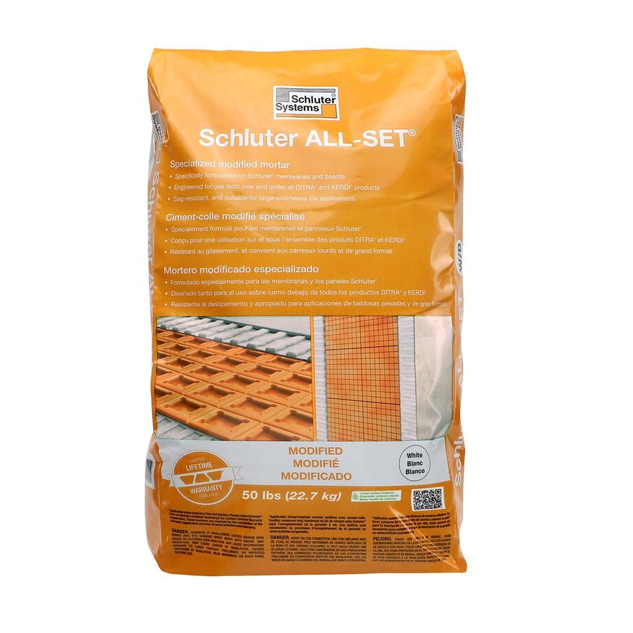 Schluter - ALL-SET - Ciment-colle modifié - blanc 50 lb ||SETA50W - Ceramed