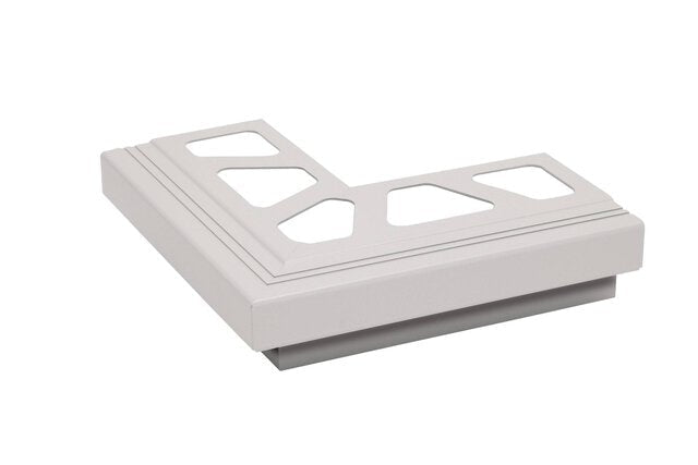 Schluter - BARA-RAK - Coin extérieur 90° alum. blanc éclatant ||E90/RAK50BW - Ceramed