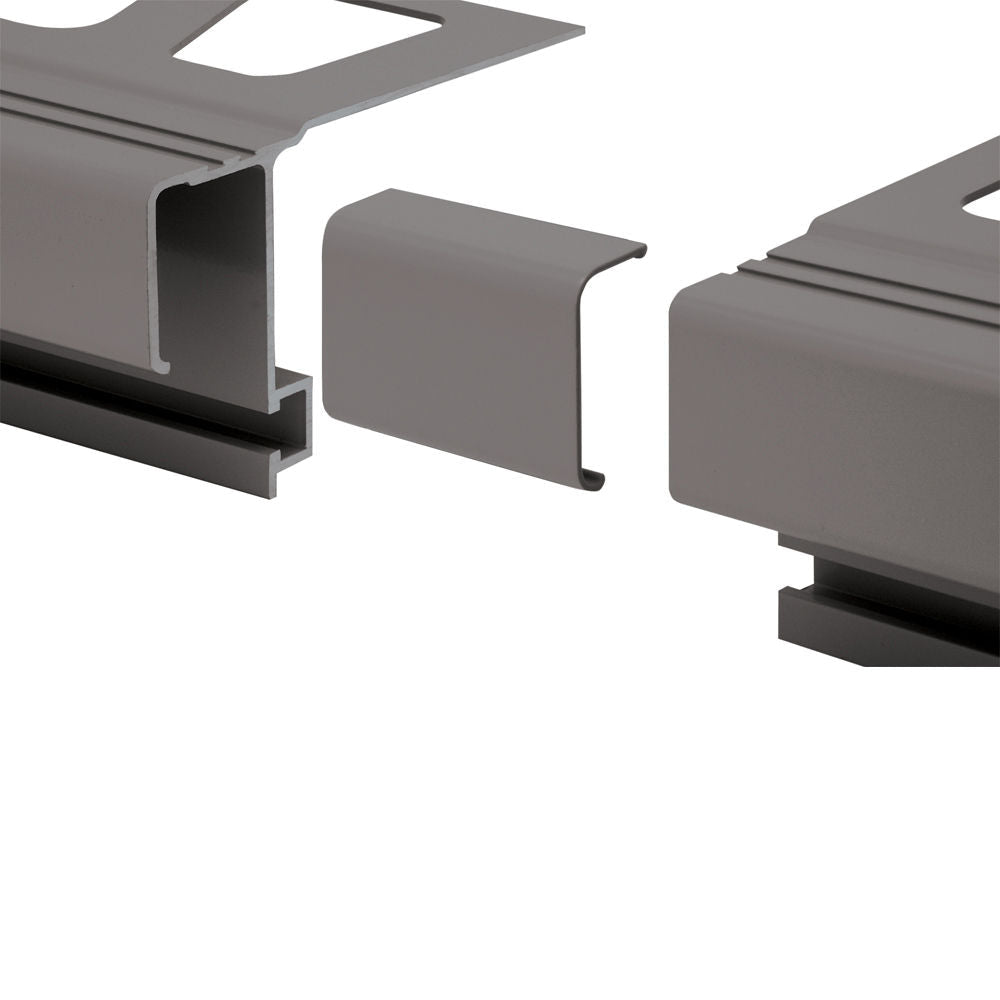 Schluter - BARA-RAK Raccord pour profilé de bordure de balcon aluminium gris métallique