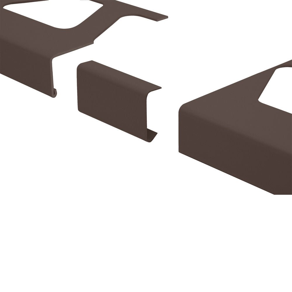 Schluter - BARA-RW Raccord pour profilé de bordure de balcon aluminium brun noir 2-3/16" (55 mm)