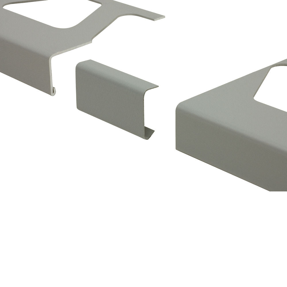 Schluter - BARA-RW Raccord pour profilé de bordure de balcon aluminium gris classique 1" (25 mm)