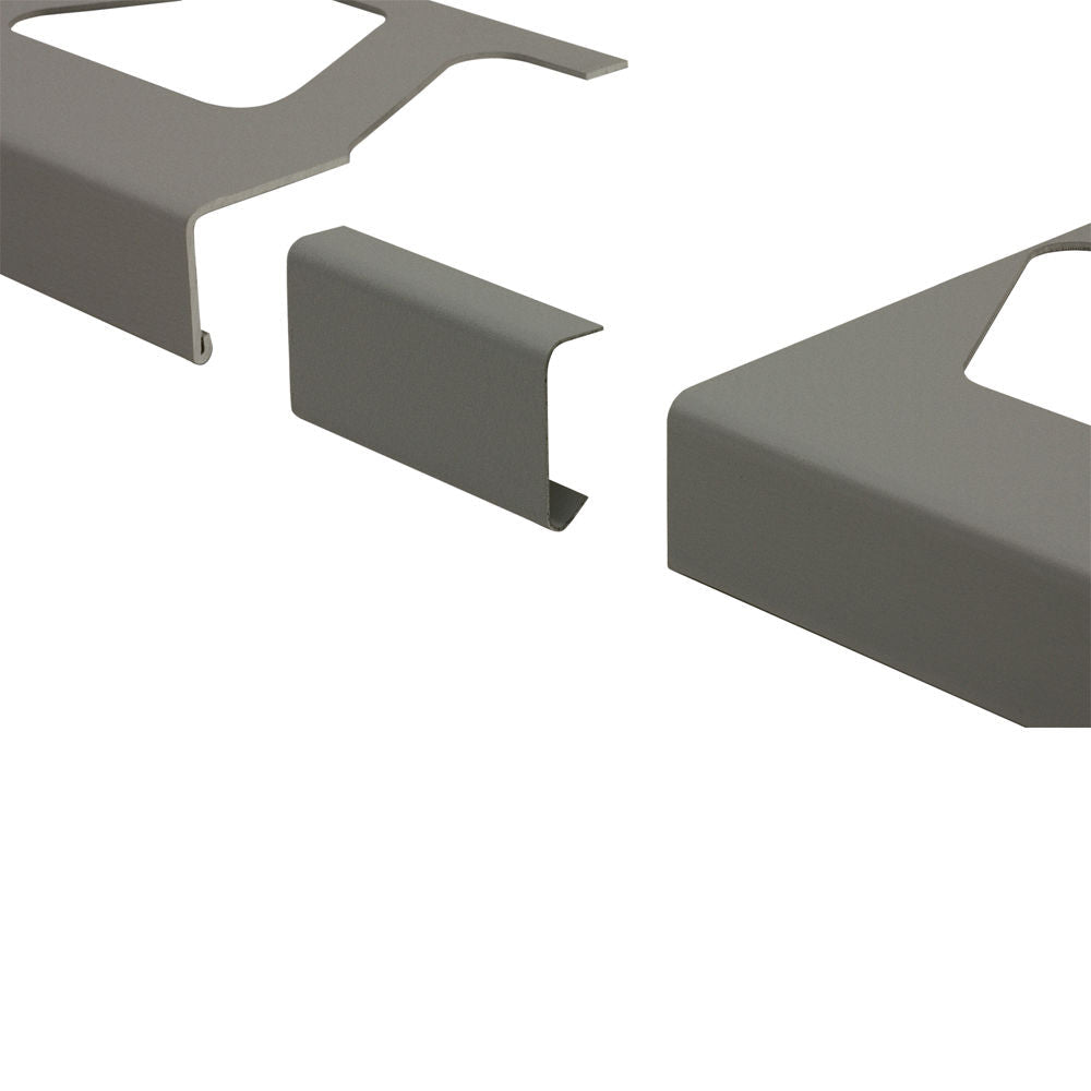 Schluter - BARA-RW Raccord pour profilé de bordure de balcon aluminium gris métallique 3-3/4" (95 mm)