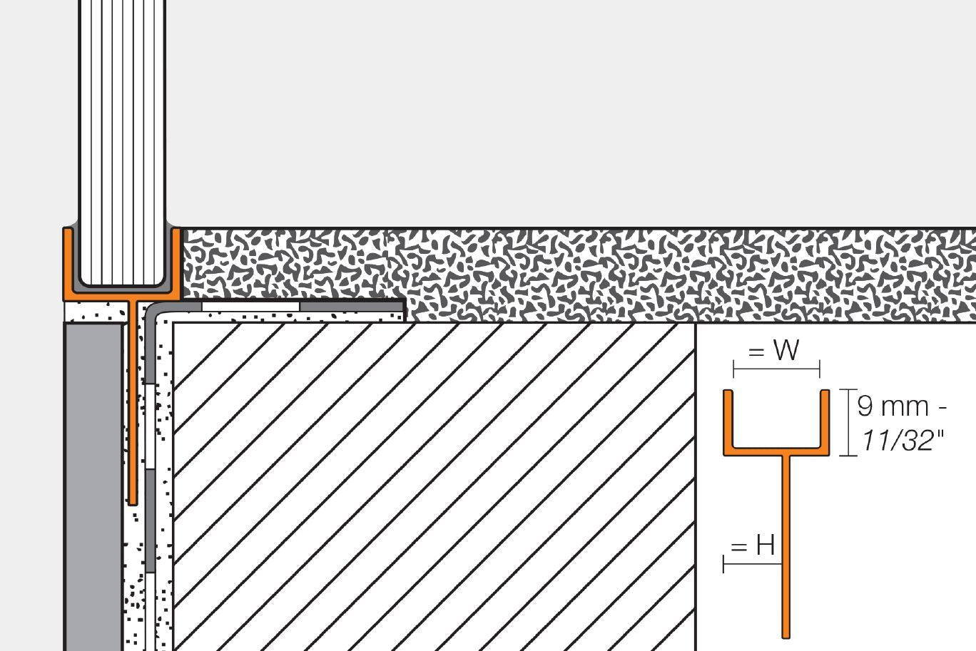 Schluter - DECO-SG - Coin de profilé décoratif de protection à rainure - alum. anodisé mat 15/32" x 3/8" ||SGC100AE12 - Ceramed