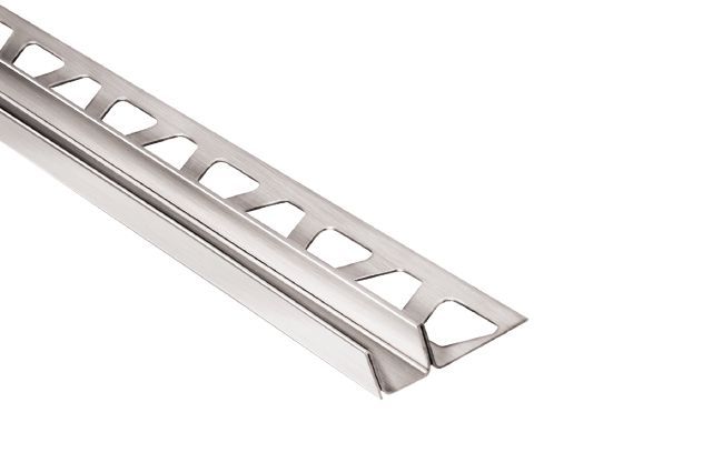 Schluter - DECO-SG Profilé décoratif de protection à rainure - acier inoxydable (V2) brossé 15/32" x 8' 2-1/2" x 1/2" (12.5 mm)