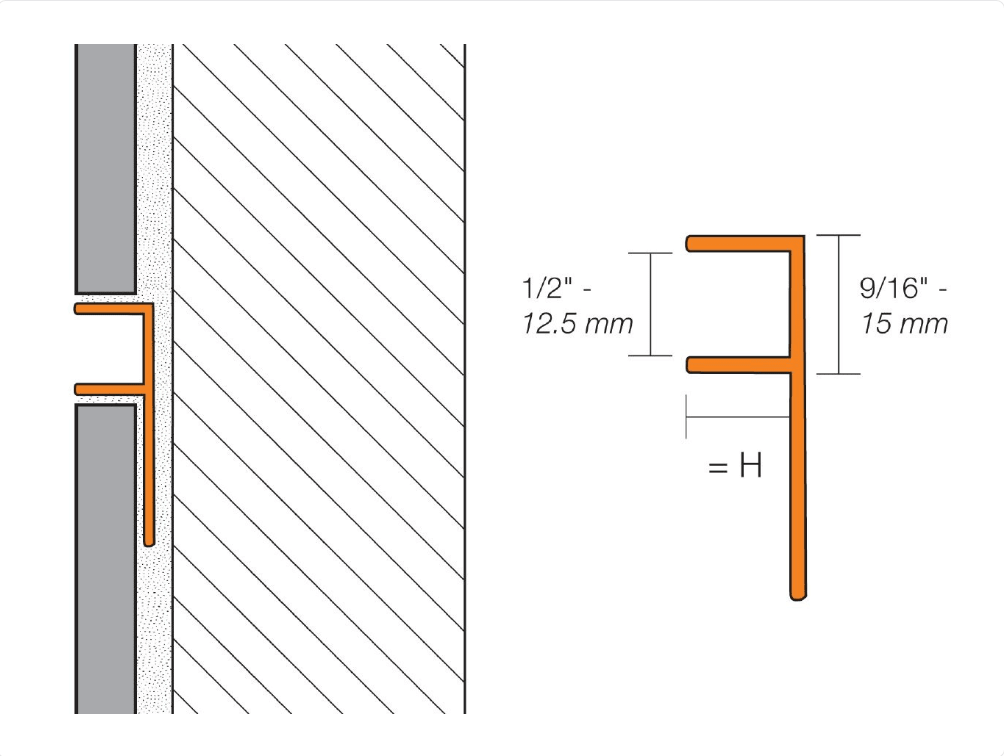 Schluter - DECO-SG - Profilé décoratif de protection à rainure - alum. anodisé mat 15/32" x 8' 2-1/2" x 3/8" ||SG100AE12 - Ceramed