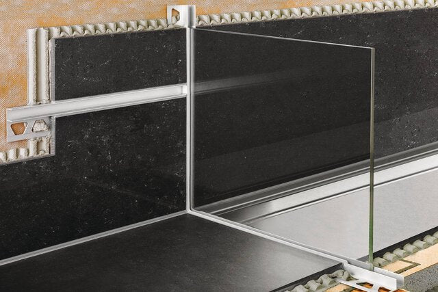 Schluter - DECO-SG - Profilé décoratif de protection à rainure - alum. gris pierre 15/32" x 8' 2-1/2" x 1/2" ||SG125TSSG12 - Ceramed