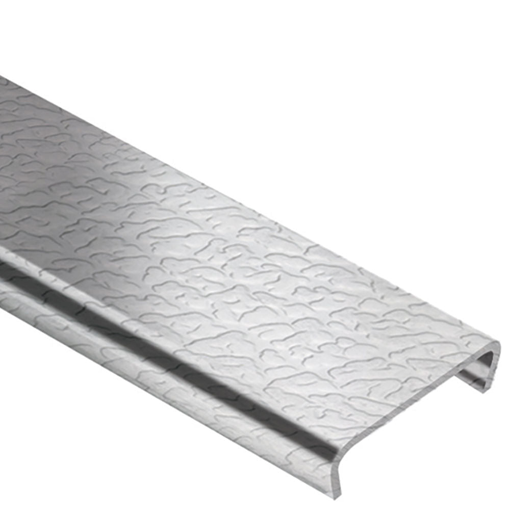 Schluter - DESIGNLINE Profil décoratif de bordure - acier inoxydable (V2) texture cuir 1/4" (6 mm) x 8' 2-1/2"