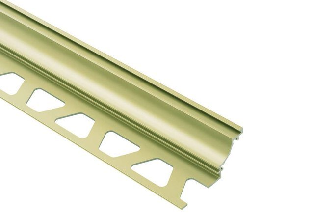 Schluter - DILEX-AHK - Profilé à gorge avec un radius de 3/8" - alum. anodisé laiton mat 3/8" x 8' 2-1/2" ||AHK1S100AM - Ceramed