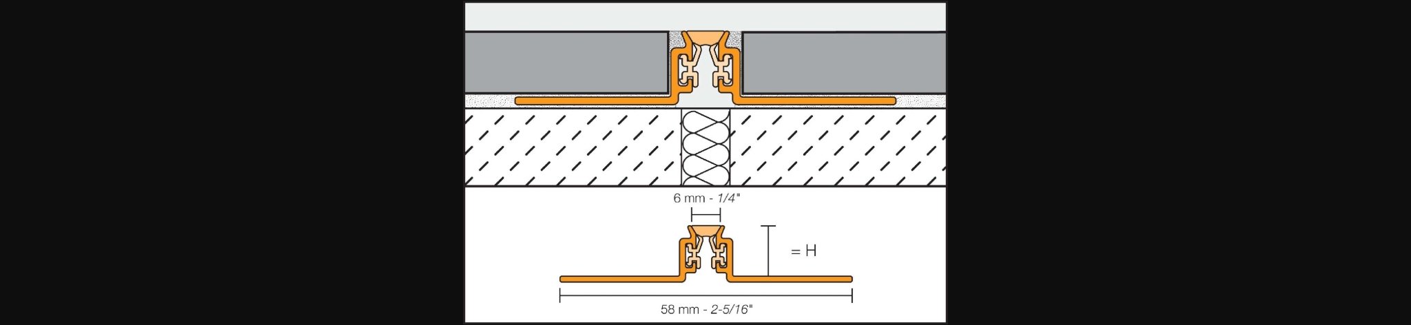 Schluter - DILEX-AKWS - 11/32 - alum. avec 1/4 joint gris ||AKWS90G - Ceramed